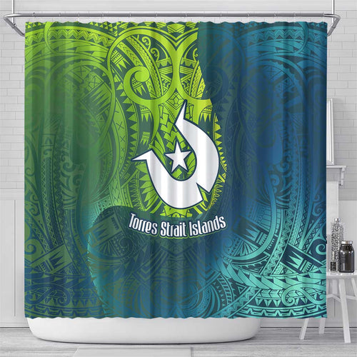 Torres Strait Islands Shower Curtain Vibrant Polynesian Tribal Pattern Art