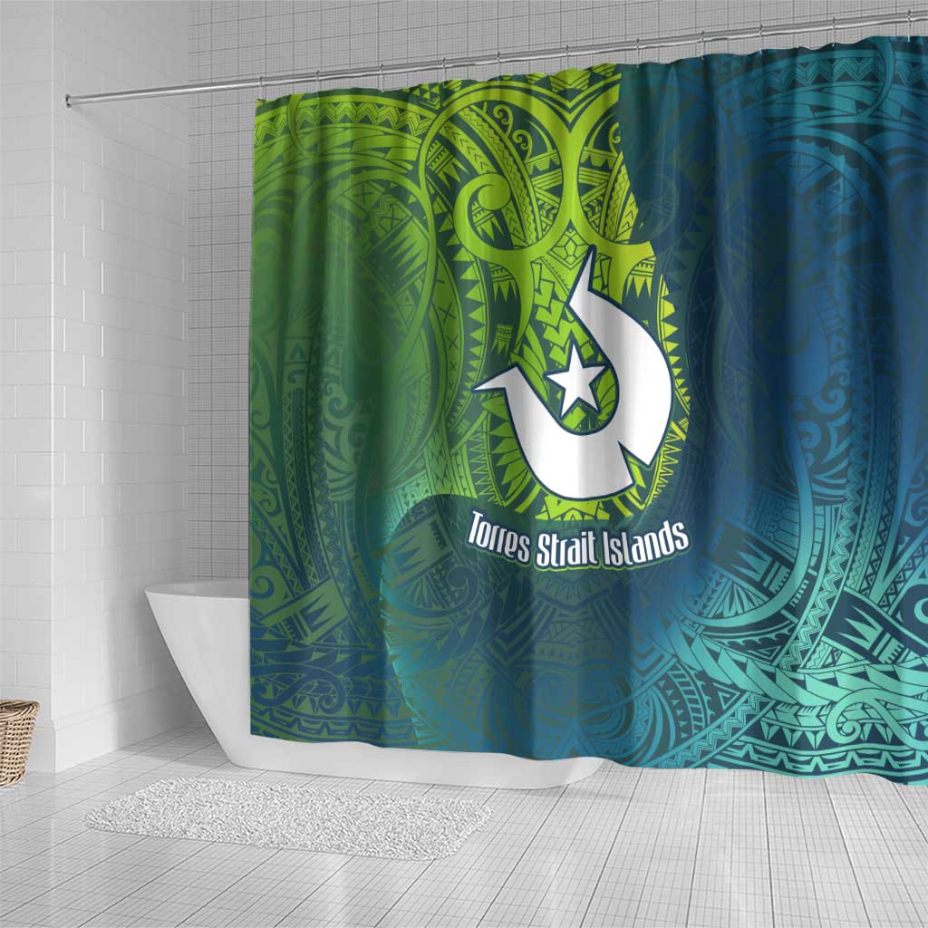 Torres Strait Islands Shower Curtain Vibrant Polynesian Tribal Pattern Art