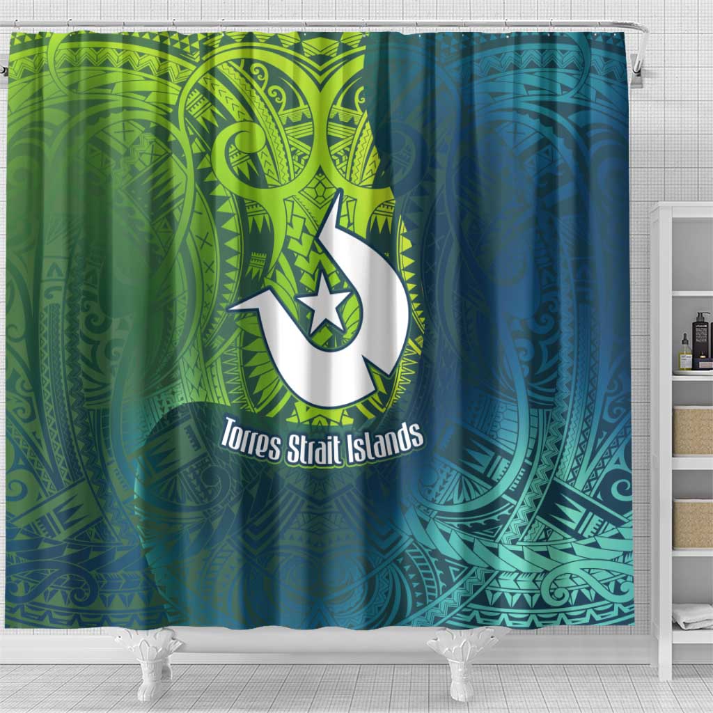 Torres Strait Islands Shower Curtain Vibrant Polynesian Tribal Pattern Art