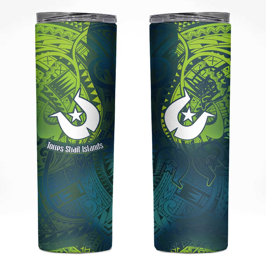 Torres Strait Islands Skinny Tumbler Vibrant Polynesian Tribal Pattern Art