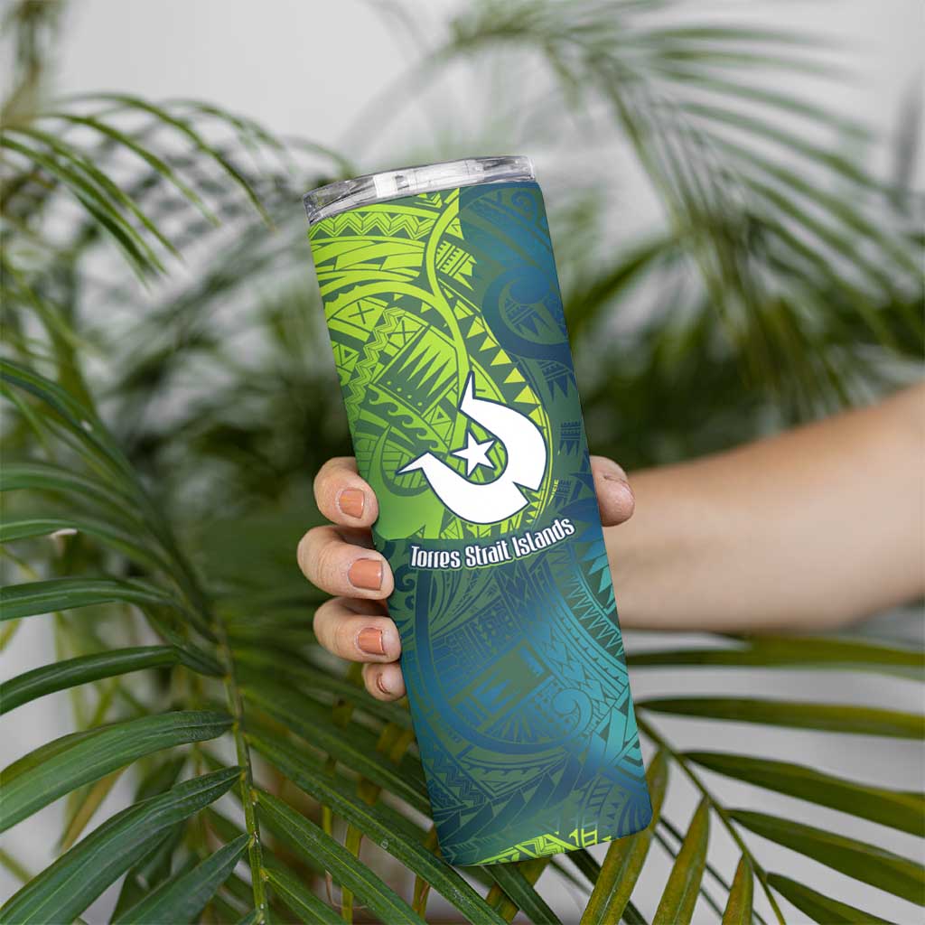 Torres Strait Islands Skinny Tumbler Vibrant Polynesian Tribal Pattern Art