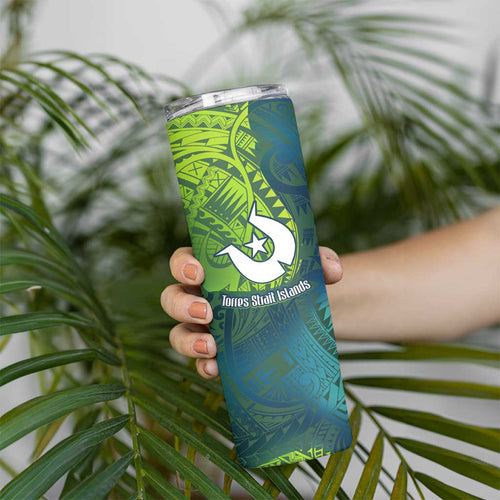 Torres Strait Islands Skinny Tumbler Vibrant Polynesian Tribal Pattern Art