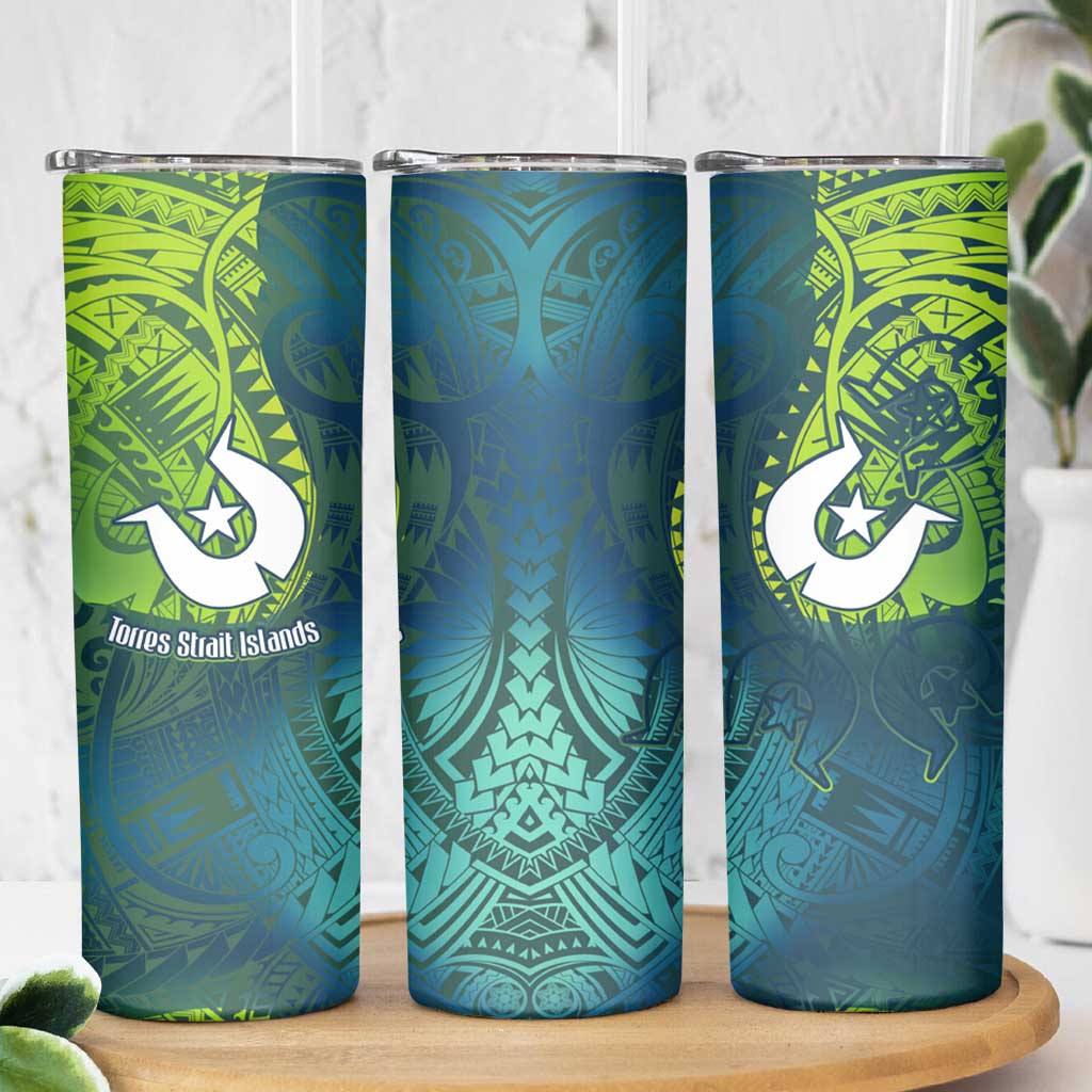 Torres Strait Islands Skinny Tumbler Vibrant Polynesian Tribal Pattern Art