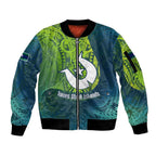 Torres Strait Islands Sleeve Zip Bomber Jacket Vibrant Polynesian Tribal Pattern Art