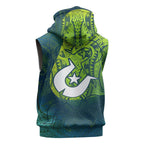Torres Strait Islands Sleeveless Hoodie Vibrant Polynesian Tribal Pattern Art