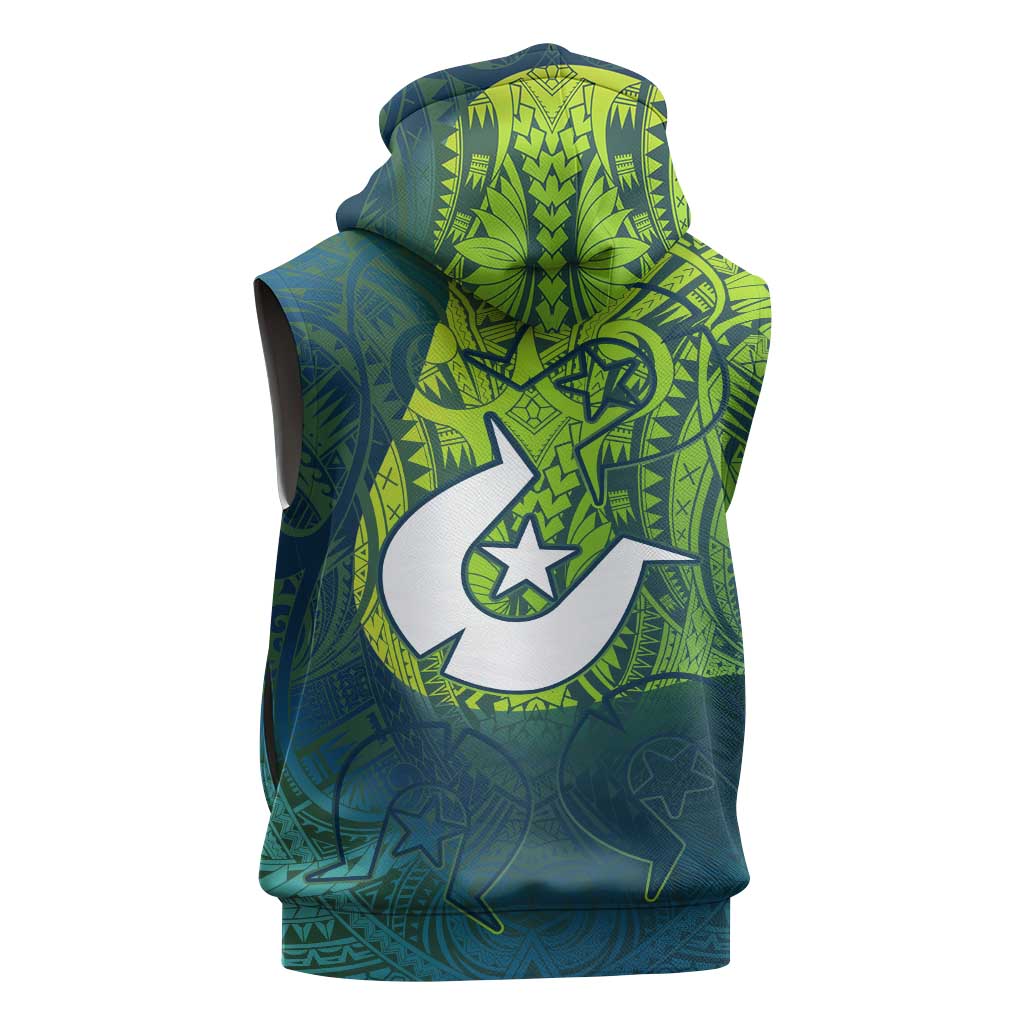 Torres Strait Islands Sleeveless Hoodie Vibrant Polynesian Tribal Pattern Art