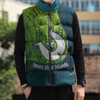 Torres Strait Islands Sleeveless Puffer Jacket Vibrant Polynesian Tribal Pattern Art