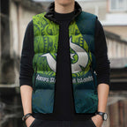 Torres Strait Islands Sleeveless Puffer Jacket Vibrant Polynesian Tribal Pattern Art