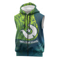 Torres Strait Islands Sleeveless Zip Hoodie Vibrant Polynesian Tribal Pattern Art