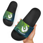 Torres Strait Islands Slide Sandals Vibrant Polynesian Tribal Pattern Art
