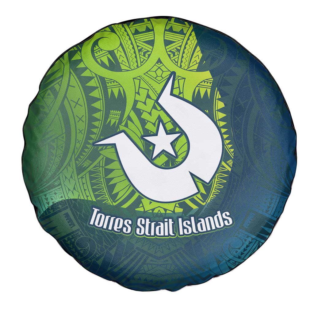 Torres Strait Islands Spare Tire Cover Vibrant Polynesian Tribal Pattern Art