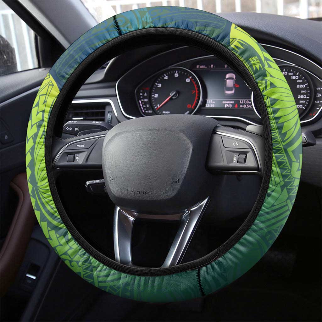 Torres Strait Islands Steering Wheel Cover Vibrant Polynesian Tribal Pattern Art
