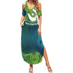 Torres Strait Islands Summer Maxi Dress Vibrant Polynesian Tribal Pattern Art