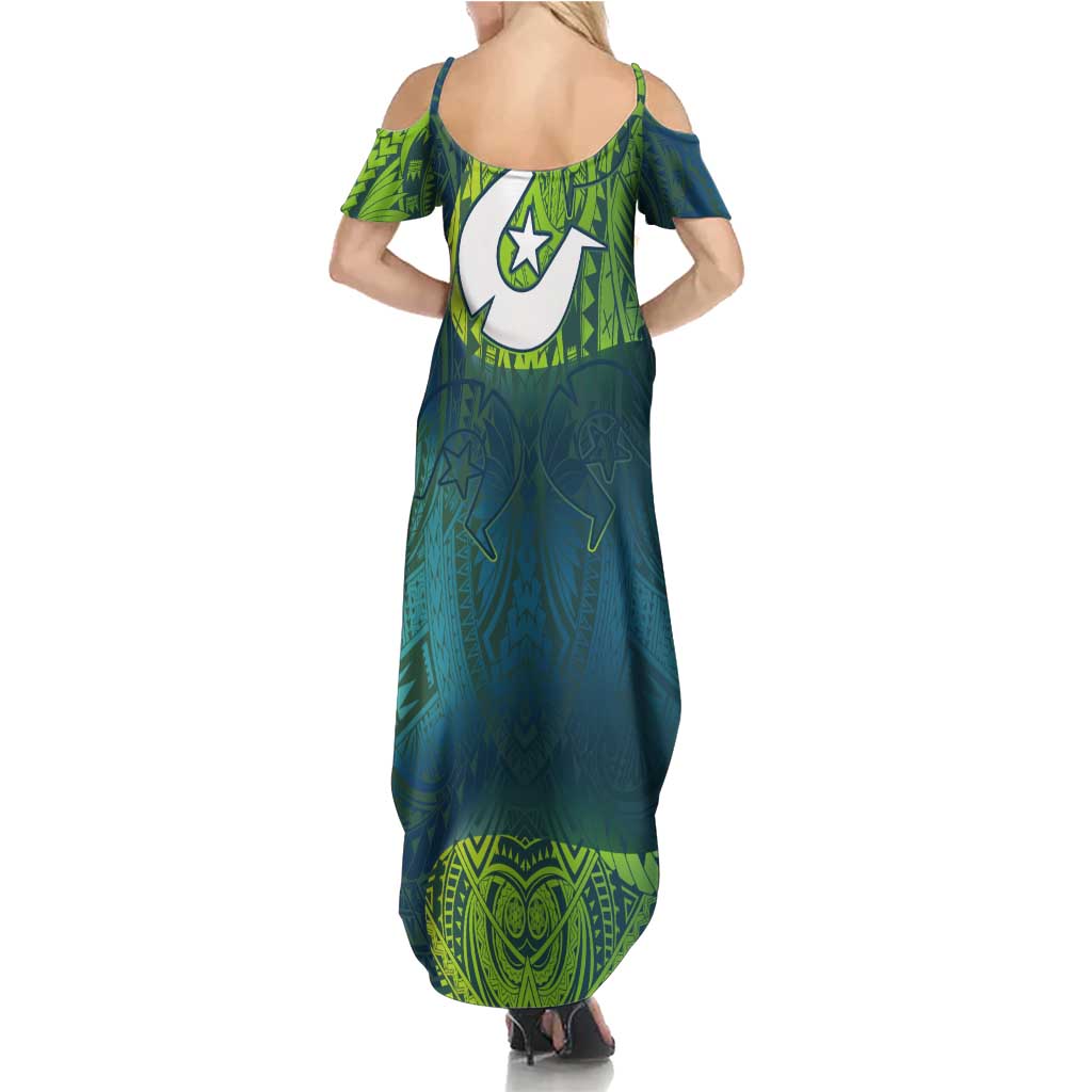Torres Strait Islands Summer Maxi Dress Vibrant Polynesian Tribal Pattern Art