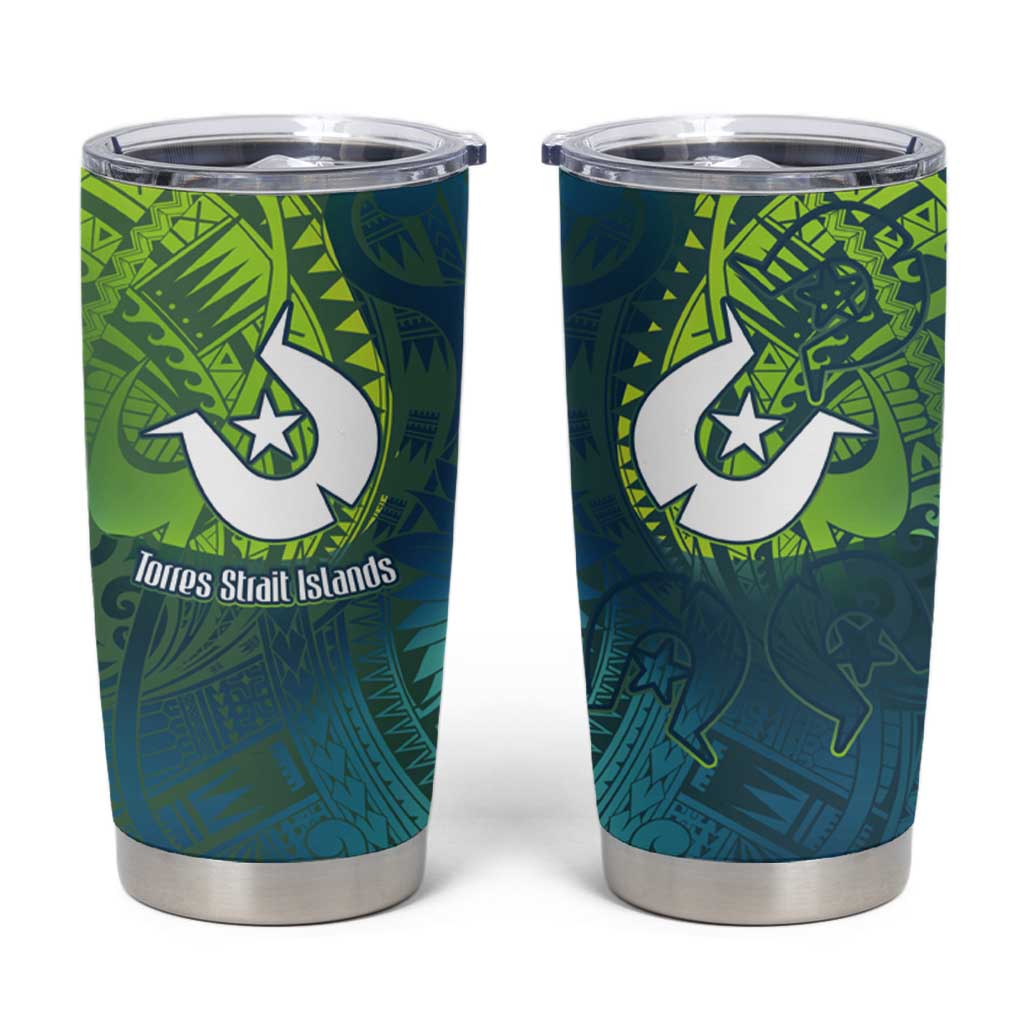 Torres Strait Islands Tumbler Cup Vibrant Polynesian Tribal Pattern Art