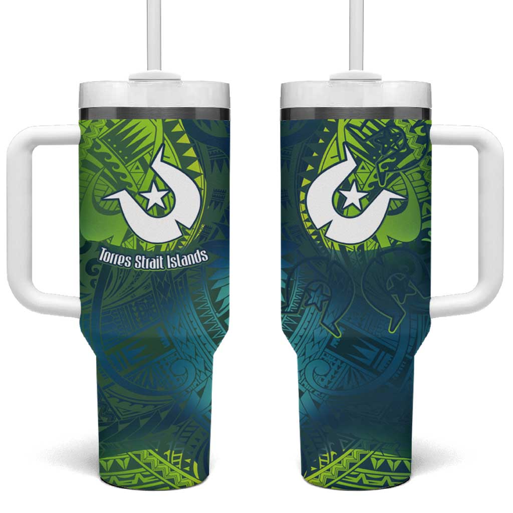 Torres Strait Islands Tumbler With Handle Vibrant Polynesian Tribal Pattern Art