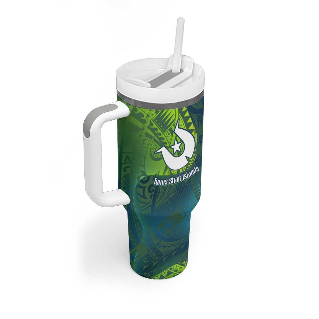 Torres Strait Islands Tumbler With Handle Vibrant Polynesian Tribal Pattern Art