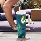Torres Strait Islands Tumbler With Handle Vibrant Polynesian Tribal Pattern Art
