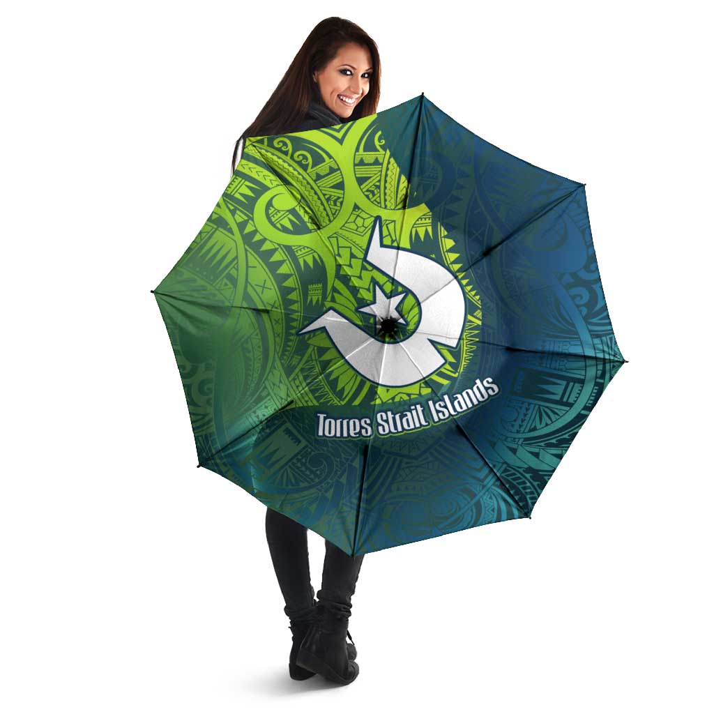 Torres Strait Islands Umbrella Vibrant Polynesian Tribal Pattern Art