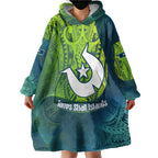 Torres Strait Islands Wearable Blanket Hoodie Vibrant Polynesian Tribal Pattern Art