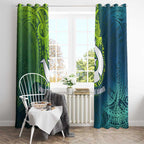 Torres Strait Islands Window Curtain Vibrant Polynesian Tribal Pattern Art