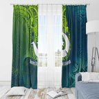 Torres Strait Islands Window Curtain Vibrant Polynesian Tribal Pattern Art