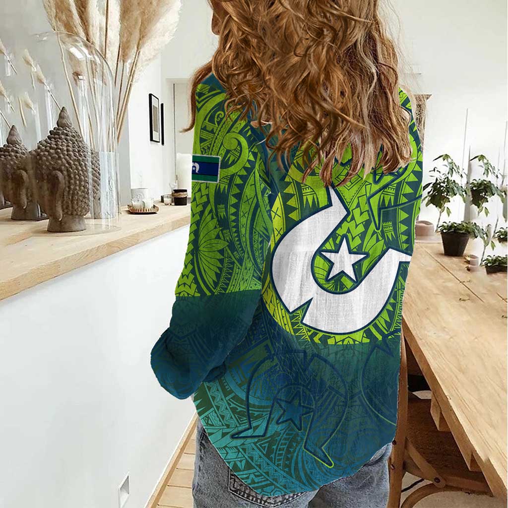 Torres Strait Islands Women Casual Shirt Vibrant Polynesian Tribal Pattern Art