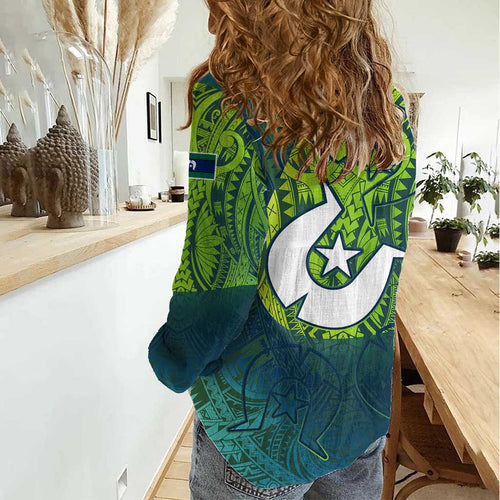 Torres Strait Islands Women Casual Shirt Vibrant Polynesian Tribal Pattern Art