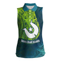 Torres Strait Islands Women Sleeveless Polo Shirt Vibrant Polynesian Tribal Pattern Art