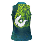 Torres Strait Islands Women Sleeveless Polo Shirt Vibrant Polynesian Tribal Pattern Art