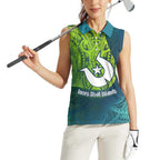 Torres Strait Islands Women Sleeveless Polo Shirt Vibrant Polynesian Tribal Pattern Art