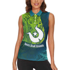 Torres Strait Islands Women Sleeveless Polo Shirt Vibrant Polynesian Tribal Pattern Art