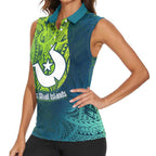 Torres Strait Islands Women Sleeveless Polo Shirt Vibrant Polynesian Tribal Pattern Art