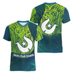 Torres Strait Islands Women V-Neck T-Shirt Vibrant Polynesian Tribal Pattern Art