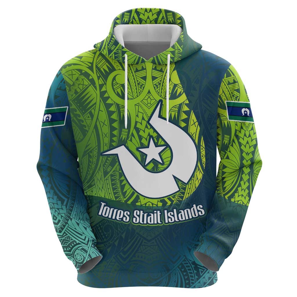 Torres Strait Islands Zip Hoodie Vibrant Polynesian Tribal Pattern Art