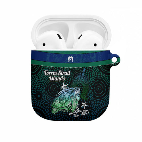Torres Strait Islands Sea Turtle and Dhari AirPods Case Oceanic Indigenous Dotwork Tribal Illustration