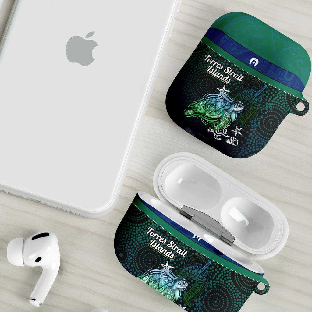 Torres Strait Islands Sea Turtle and Dhari AirPods Case Oceanic Indigenous Dotwork Tribal Illustration