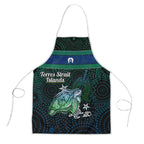 Torres Strait Islands Sea Turtle and Dhari Apron Oceanic Indigenous Dotwork Tribal Illustration