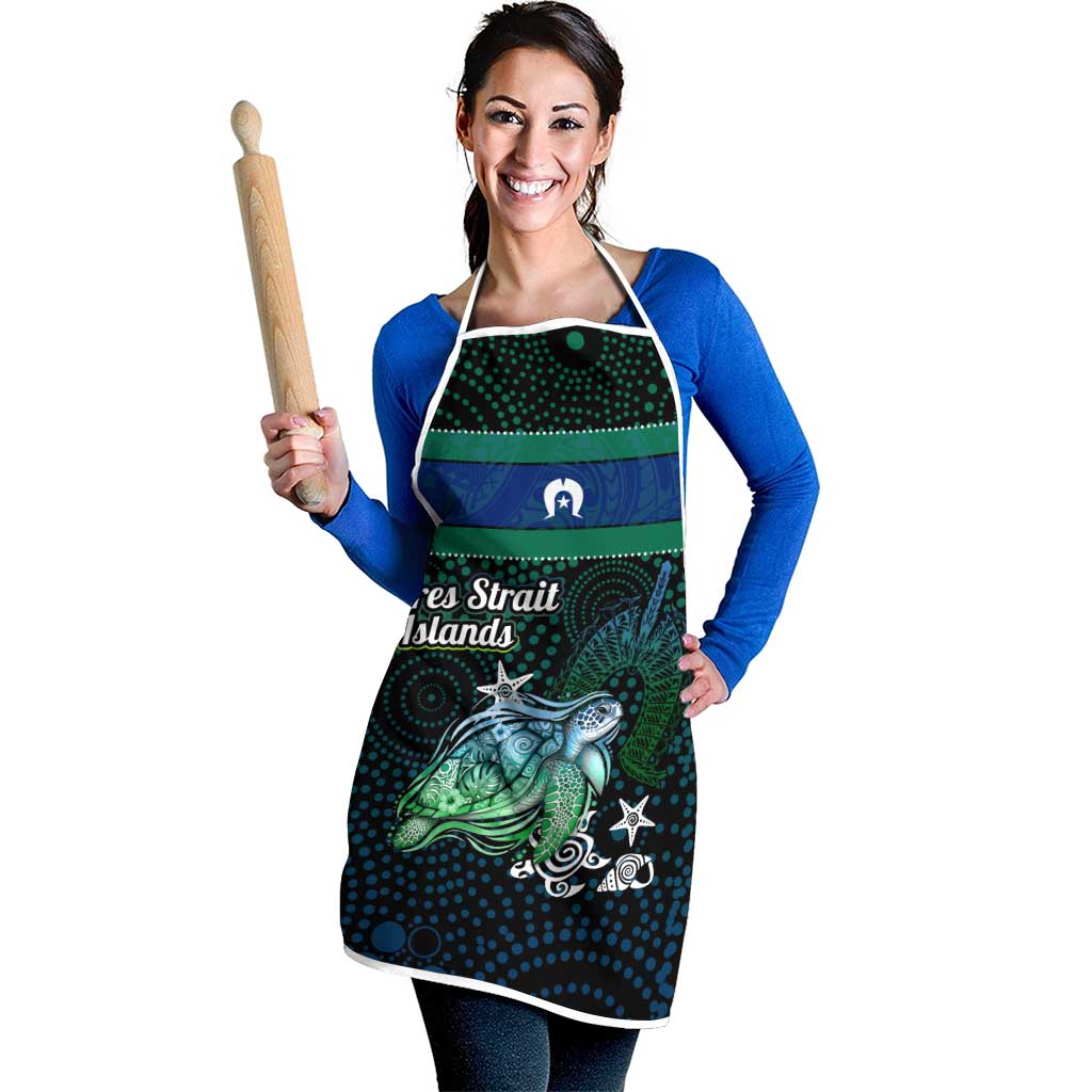 Torres Strait Islands Sea Turtle and Dhari Apron Oceanic Indigenous Dotwork Tribal Illustration