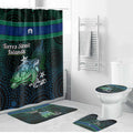 Torres Strait Islands Sea Turtle and Dhari Bathroom Set Oceanic Indigenous Dotwork Tribal Illustration