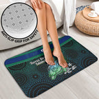 Torres Strait Islands Sea Turtle and Dhari Bathroom Set Oceanic Indigenous Dotwork Tribal Illustration