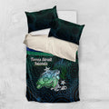 Torres Strait Islands Sea Turtle and Dhari Bedding Set Oceanic Indigenous Dotwork Tribal Illustration