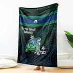 Torres Strait Islands Sea Turtle and Dhari Blanket Oceanic Indigenous Dotwork Tribal Illustration