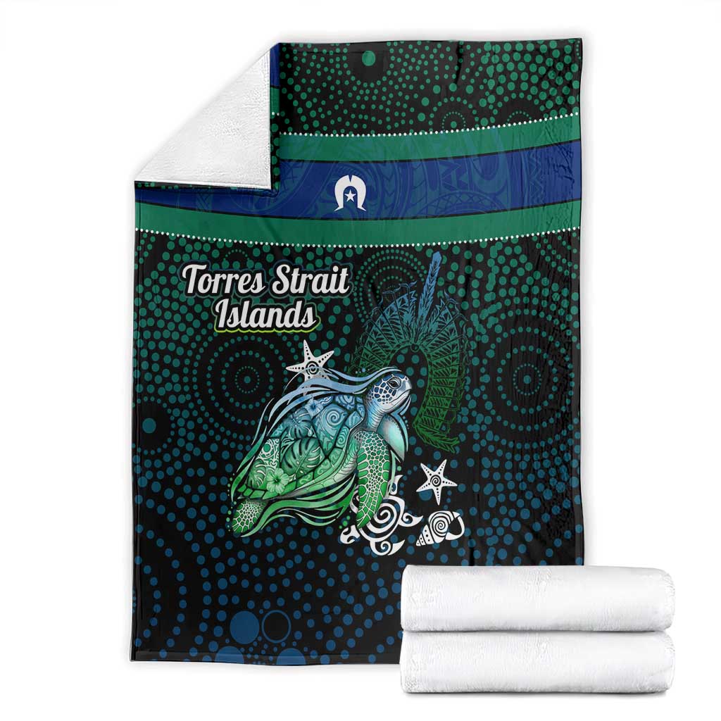 Torres Strait Islands Sea Turtle and Dhari Blanket Oceanic Indigenous Dotwork Tribal Illustration