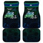 Torres Strait Islands Sea Turtle and Dhari Car Mats Oceanic Indigenous Dotwork Tribal Illustration