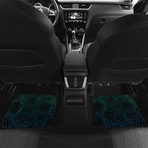 Torres Strait Islands Sea Turtle and Dhari Car Mats Oceanic Indigenous Dotwork Tribal Illustration