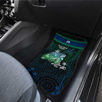 Torres Strait Islands Sea Turtle and Dhari Car Mats Oceanic Indigenous Dotwork Tribal Illustration