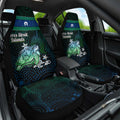 Torres Strait Islands Sea Turtle and Dhari Car Seat Cover Oceanic Indigenous Dotwork Tribal Illustration