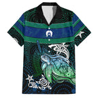 Torres Strait Islands Sea Turtle and Dhari Family Matching Long Sleeve Bodycon Dress and Hawaiian Shirt Oceanic Indigenous Dotwork Tribal Illustration
