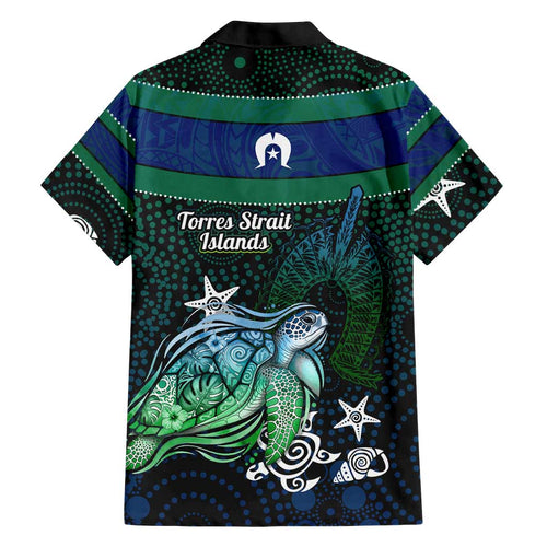 Torres Strait Islands Sea Turtle and Dhari Family Matching Long Sleeve Bodycon Dress and Hawaiian Shirt Oceanic Indigenous Dotwork Tribal Illustration